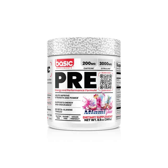 Basic Pre (Low Caffeine) | Miami Vice - 30 Servings - Image 1